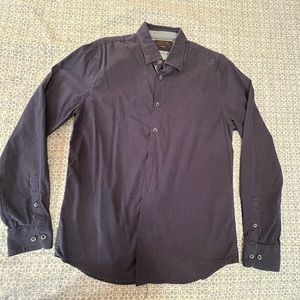 Denim and flower long sleeve button down